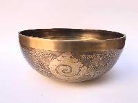 Hand Beaten Bronze Singing Bowl With [etching Carving]