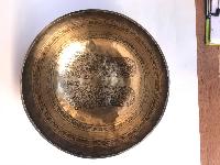 Hand Beaten Bronze Singing Bowl With [etching Carving]