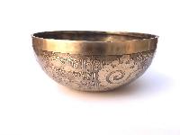 Hand Beaten Bronze Singing Bowl With [etching Carving]