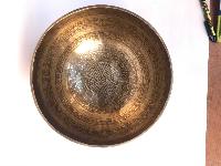 Hand Beaten Bronze Singing Bowl With [etching Carving]