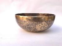 Handbeaten Bronze Singing Bowl With [etching Carving]