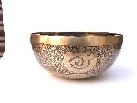 Handbeaten Bronze Singing Bowl With [etching Carving]