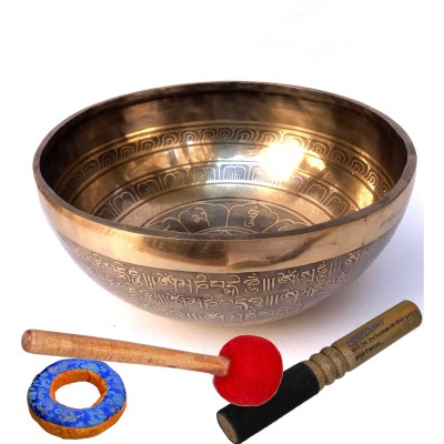 Handbeaten Bronze Singing Bowl With [etching Carving]