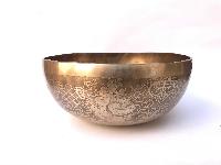 Hand Beaten Bronze Singing Bowl With [etching Carving]