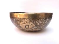 Hand Beaten Bronze Singing Bowl With [etching Carving]