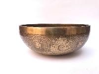 Hand Beaten Bronze Singing Bowl With [etching Carving]