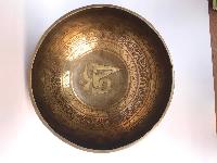 Hand Beaten Bronze Singing Bowl With [etching Carving]