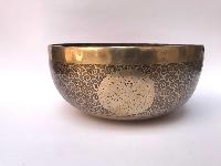 Hand Beaten Bronze Singing Bowl With [etching Carving]