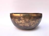 Hand Beaten Bronze Singing Bowl With [etching Carving]