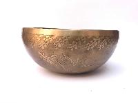 Hand Beaten Bronze Singing Bowl With [etching Carving]