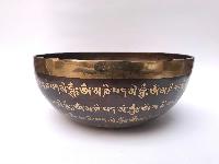 Hand Beaten Bronze Singing Bowl With [etching Carving]