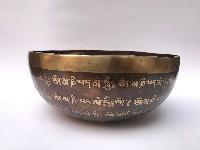 Hand Beaten Bronze Singing Bowl With [om Mani Padme Hum], [etching Carving]