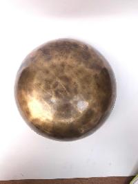 Hand Beaten Bronze Full Moon Singing Bowl With [carving]