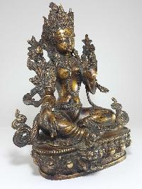 Tibetan Statue Of Green Tara, Good Quality, [bronze Antique Finishing]