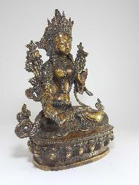 Tibetan Statue Of White Tara, Good Quality, [bronze Antique Finishing]