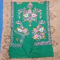 Woolen Shawl, Exquisite Handmade Four-ply Woolen Shawl: Intricate Embroidery And Unparalleled Quality, Real Wool, [hq], Green