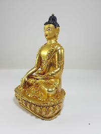 Tibetan Statue Of Shakyamuni Buddha [full Fire Gold Plated] With [painted Face]