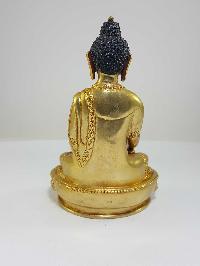 Tibetan Statue Of Shakyamuni Buddha [full Fire Gold Plated] With [painted Face]