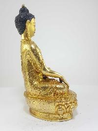 Tibetan Statue Of Shakyamuni Buddha [full Fire Gold Plated] With [painted Face]