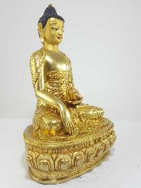 Tibetan Statue Of Shakyamuni Buddha [full Fire Gold Plated] With [painted Face]