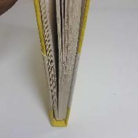 Flower Design, Lokta Paper [medium] Notebook, [45 Pages], [tie Dye], [real Flower], Yellow Corner