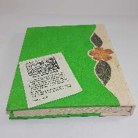 Flower Design, Lokta Paper [medium] Notebook, [45 Pages], [tie Dye], [real Flower], Green