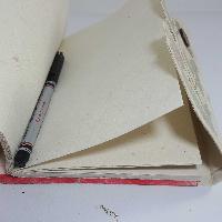 Folding Lock, Lokta Paper [medium] Notebook, [45 Pages], [tie Dye], [real Flower], Red