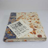 Folding Lock, Lokta Paper [medium] Notebook, [45 Pages], [tie Dye], Many [real Flowers] 2