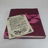 [peacock Feather], Lokta Paper [medium] Notebook, [45 Pages], [tie Dye], Flowers Print, Dark Red