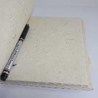Square Design, Lokta Paper [small] Notebook, [40 Pages], White Base, [patchwork]