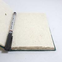 Circles Design, Lokta Paper [small] Notebook, [40 Pages], Green Base, [patchwork]