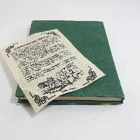 Circles Design, Lokta Paper [small] Notebook, [40 Pages], Green Base, [patchwork]