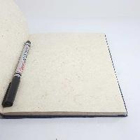 Circles Design,lokta Paper [medium] Notebook, [45 Pages], Dark Blue Base, [patchwork]