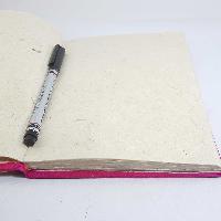 Circles Design, Lokta Paper [medium] Notebook, [45 Pages], Pink Base, [patchwork]