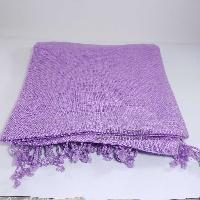 Pashmina Shawl, Nepali Handmade Shawl, In Four Ply Wool, Color Dye [purple Color]