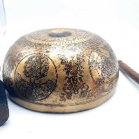 Fine Carving Singing Bowl [lingam], With [7 Chakra], [etching Carving]