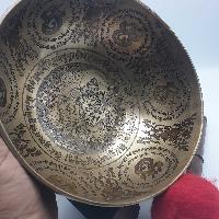 Fine Carving Singing Bowl [jambati], With [jambhala], [etching Carving]