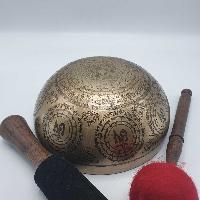 Fine Carving Singing Bowl [jambati], With [jambhala], [etching Carving]