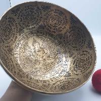 Fine Carving Singing Bowl [jambati], With [chenrezig], [etching Carving]