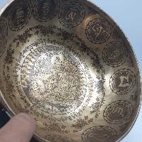 Fine Carving Singing Bowl [jambati], With [padmasambhava], [etching Carving]