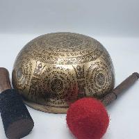 Fine Carving Singing Bowl [jambati], With [padmasambhava], [etching Carving]