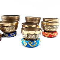 7 Chakra Set, Singing Bowl Set, [bronze], [oxidized], [itiching Carving]