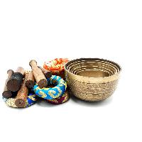 7 Chakra Set, Singing Bowl Set, [bronze], [oxidized], [itiching Carving]