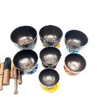 7 Chakra Set, Singing Bowl Set, [bronze], [oxidized]