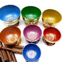 7 Chakra Set, Singing Bowl Set, [bronze], [painted]