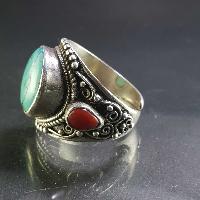 Turquoise Silver Ring [old Tibetan Turquoise], [adjustable Size]