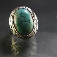 Turquoise Silver Ring [old Tibetan Turquoise]