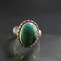 Turquoise Silver Ring [old Tibetan Turquoise]