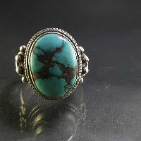 Turquoise Silver Ring [old Tibetan Turquoise]