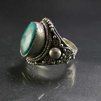 Turquoise Silver Ring [old Tibetan Turquoise]